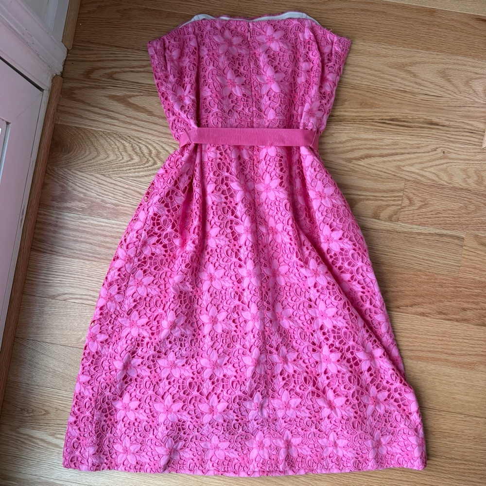 Lilly Pulitzer Pink Floral Lace Strapless Midi Dress - Picture 6 of 8
